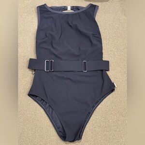 SHAN Navy Bodysuit with Belt